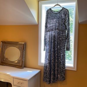 Custom black and white long sleeve dress